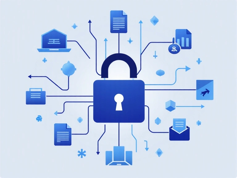 Rappresentazione visiva della protezione dei dati personali, con un lucchetto digitale e icone di documenti.